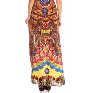 Shahida Parides Tribal print maxi dress v neck